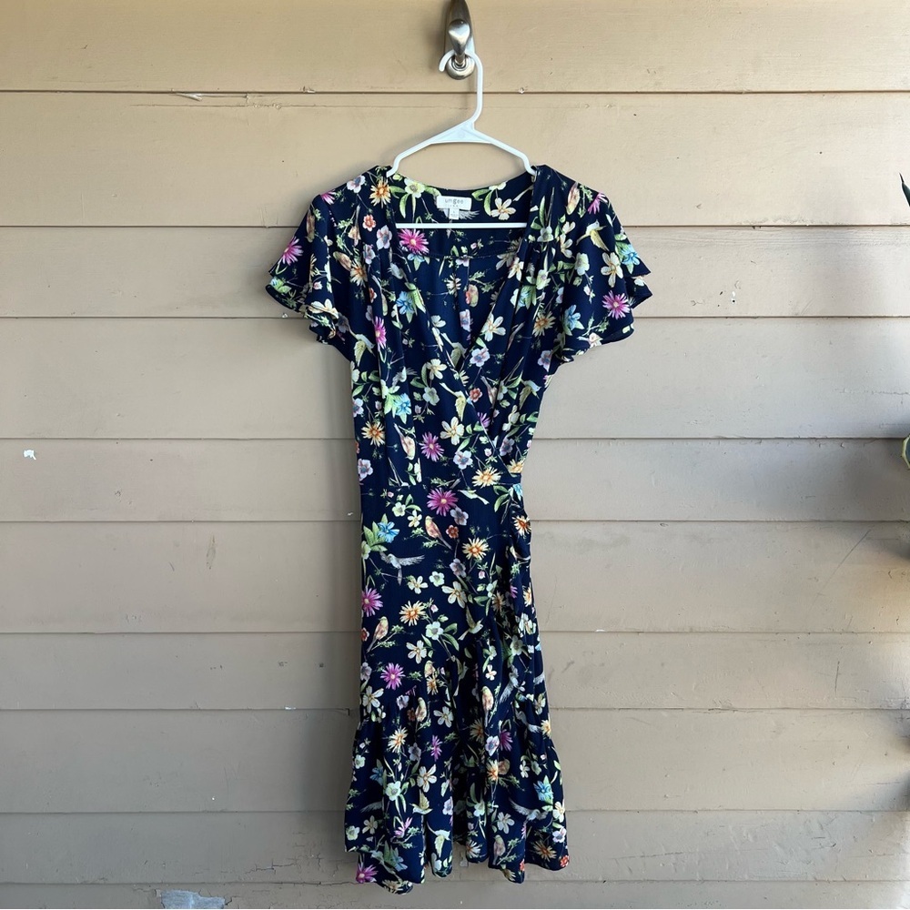 Umgee Floral Wrap High Low Dress Size L